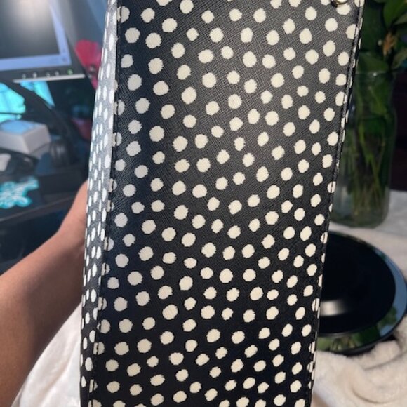 KATE SPADE, EUC LEATHER POLKA DOT TOTE BAG - Picture 5 of 9